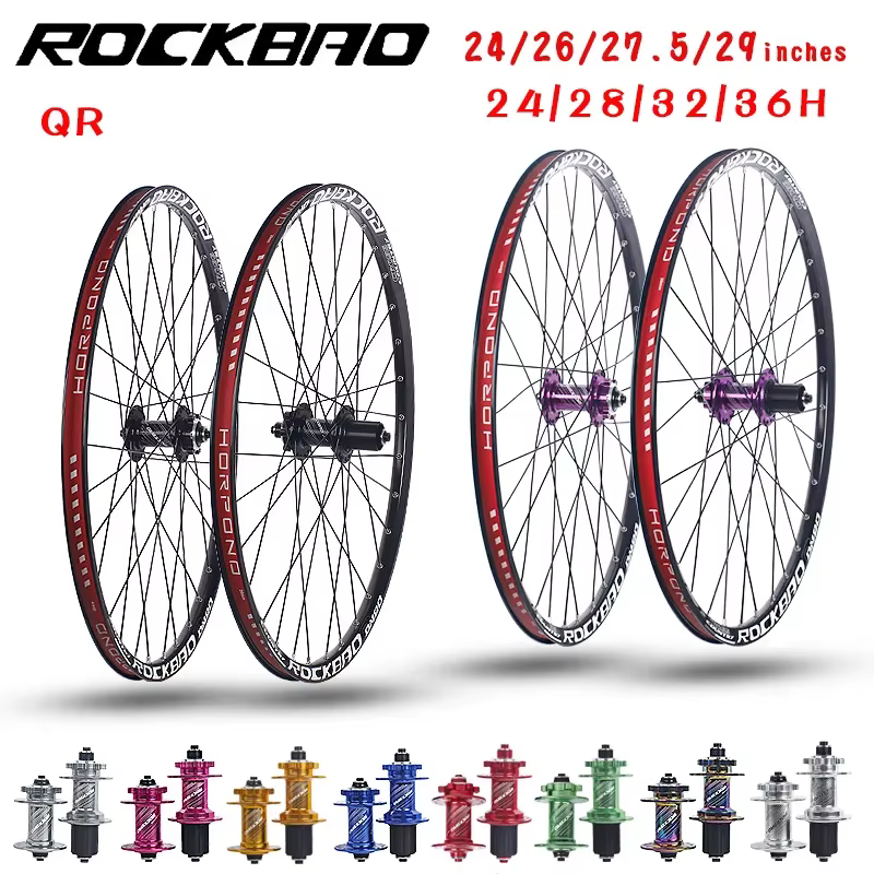 ROCKBAO VTT roues 24/26/27.5/29 pouces frein à disque 4 roulements 7-12 vitesses dégagement rapide 29er vtt roue de vélo