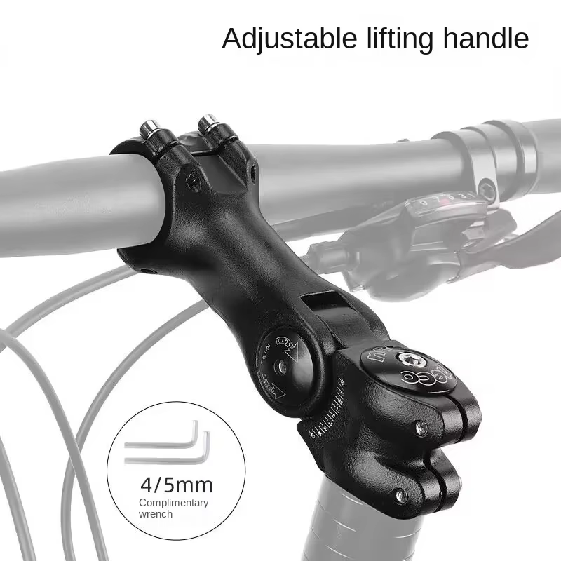 Tige de guidon de vélo réglable en alliage d'aluminium, angle variable de 60 degrés, adaptateur de fourche avant pour vélo de route