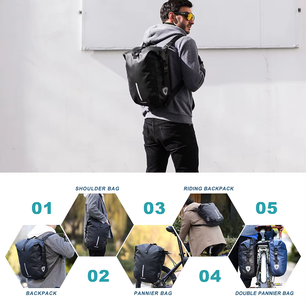 Sacoche et sacoche de vélo Rhinowalk 100% entièrement imperméables