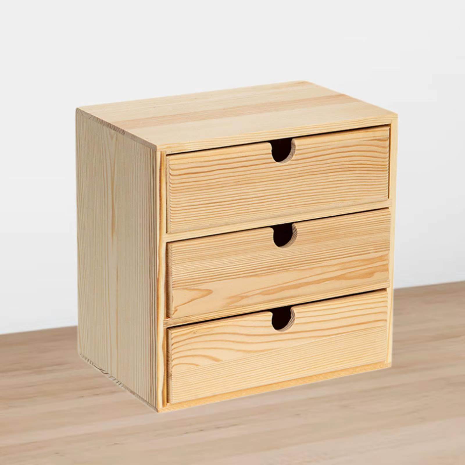 Boîte à bijoux en bois pour femmes, accessoires de bureau avec 3 tiroirs, organisateur de bureau en bois, tiroir en bois pour bureau et maison