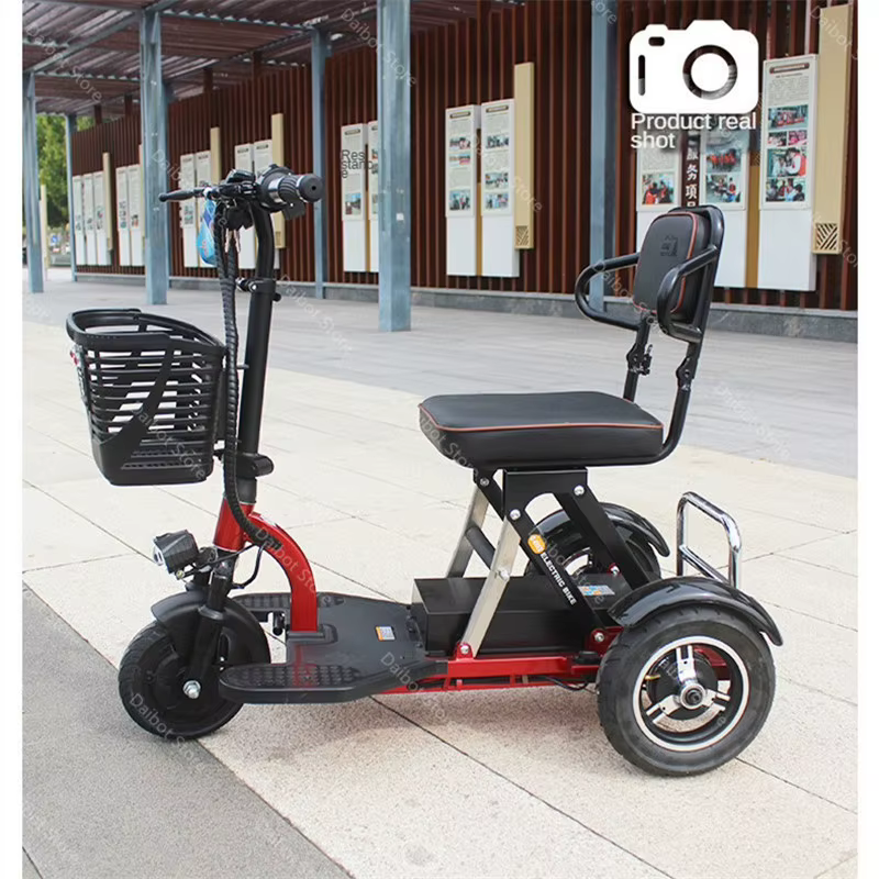 Trottinette de mobilité pliante légère à 3 roues de 10 pouces pour personnes âgées