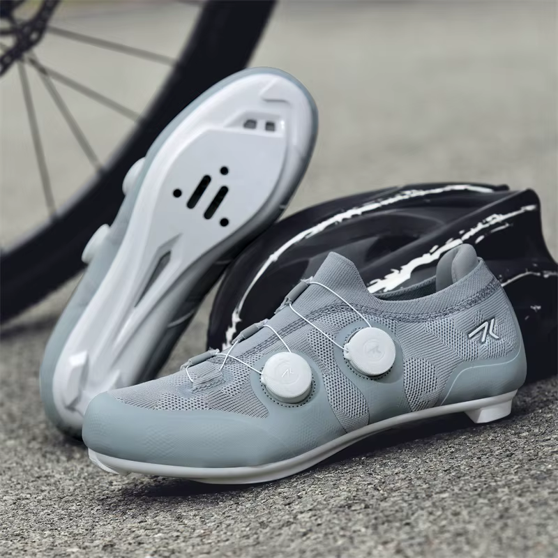 Chaussures de cyclisme sur route hommes femmes rose respirant auto-verrouillage taquet Spd