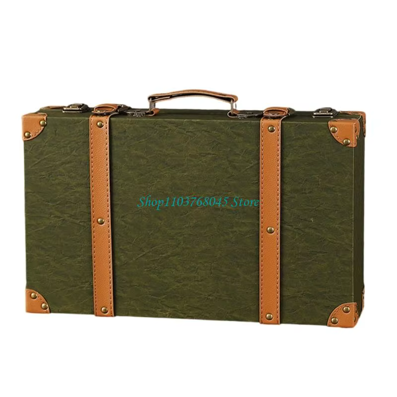 R53F Retro Decro Decorative Leather Boîte pour les organisateurs décoration fournitures d'artisanat pour maison