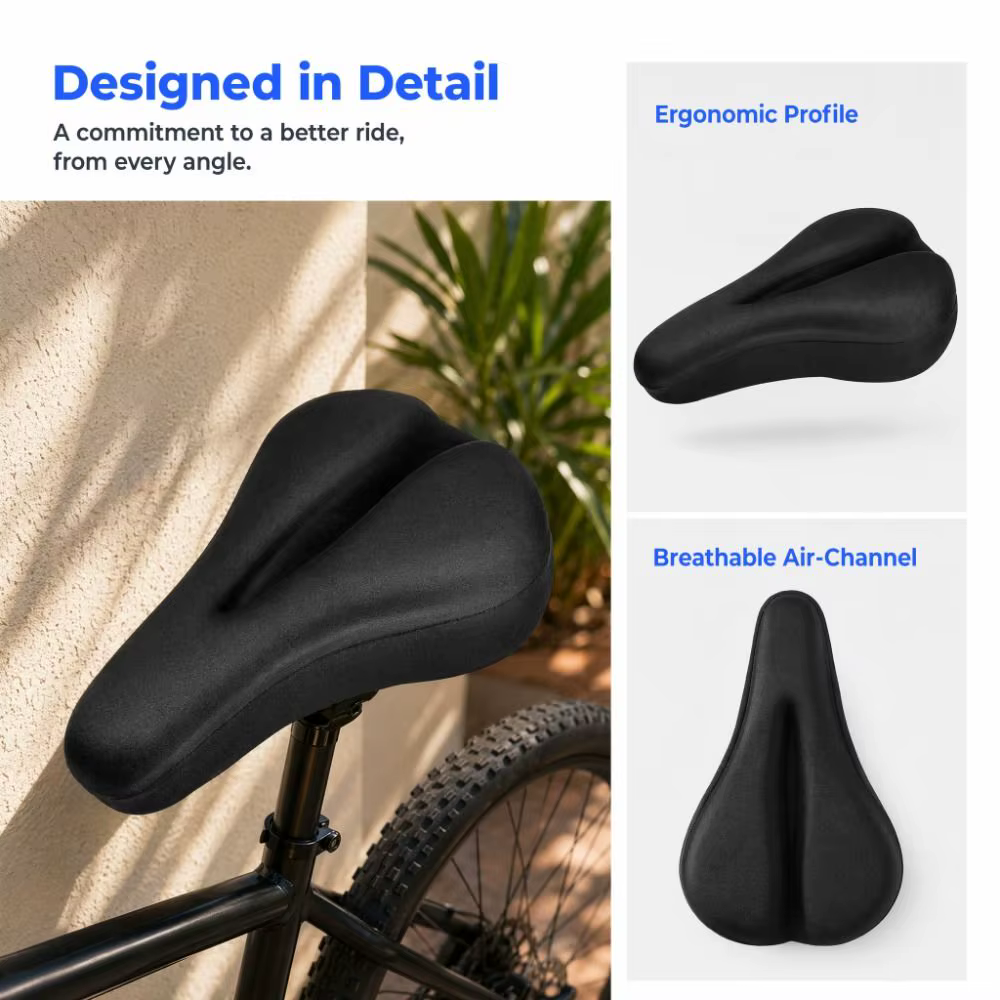 Housse de selle de vélo rembourrée