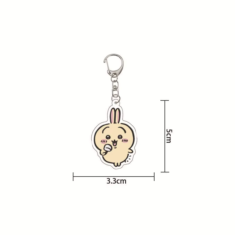 Porte-clés Kawaii Usagi Chiikawa en acrylique, pendentif de dessin animé mignon, breloque de sac, porte-clés pour filles, adolescentes, accessoire de sac à dos, cadeau