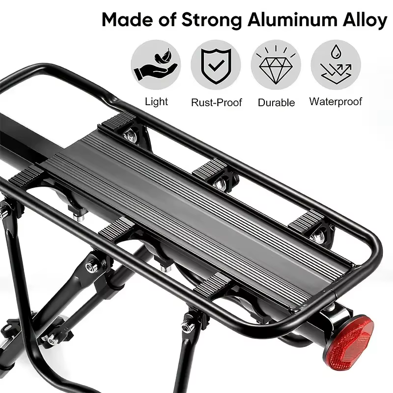Porte-bagages arrière réglable en alliage d'aluminium pour vélo de route de montagne de 26 à 29 pouces