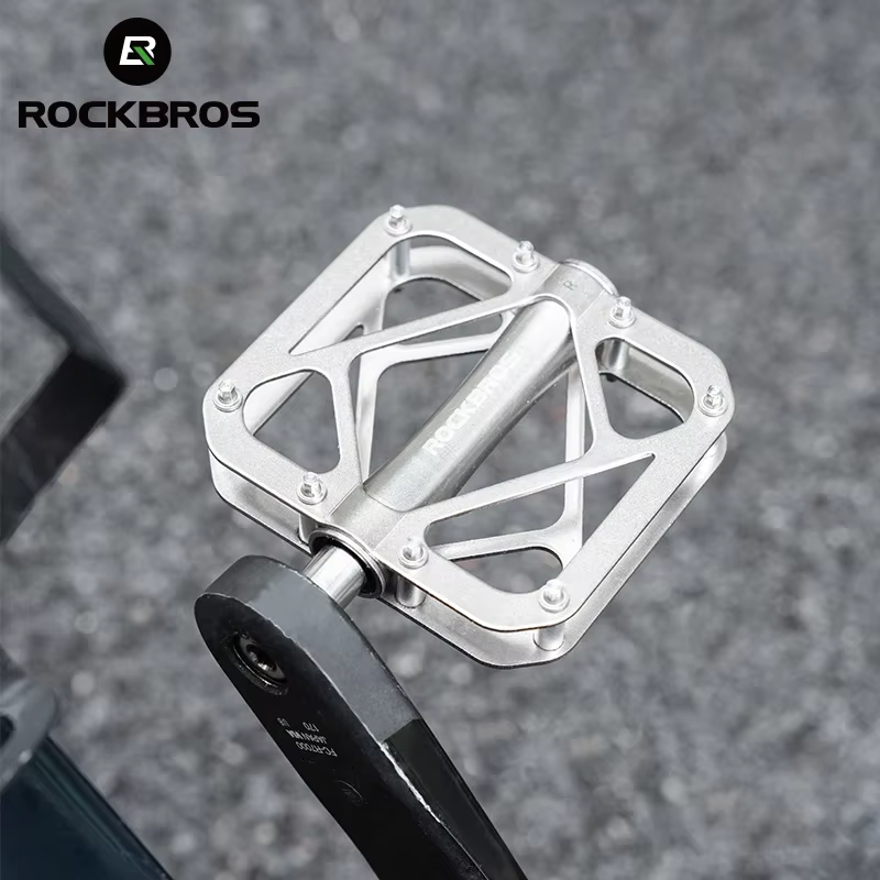 ROCKBROS Pédalier de vélo Ultraléger en Alliage de Titane Pédales Étanches et Scellées Anti-dérapantes avec Large Piste