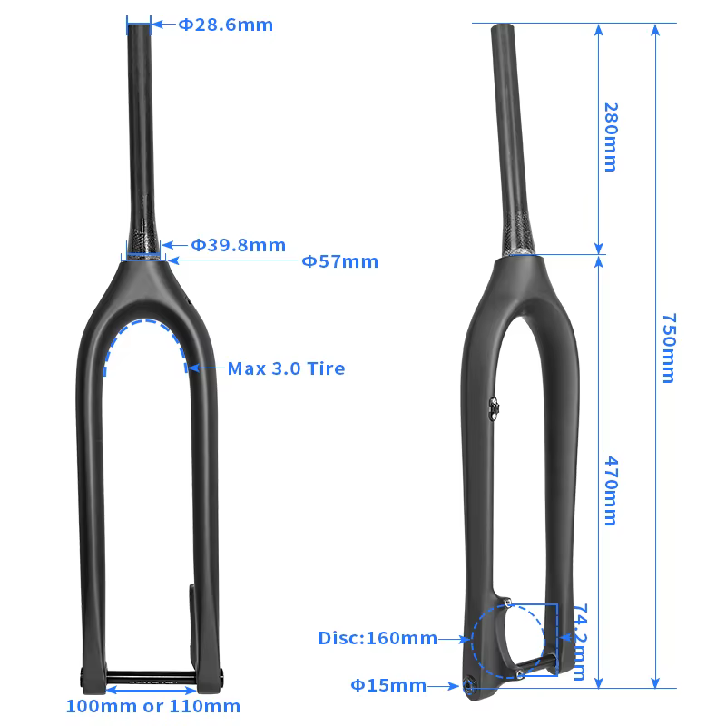 Fourche de vélo de montagne en carbone BXT