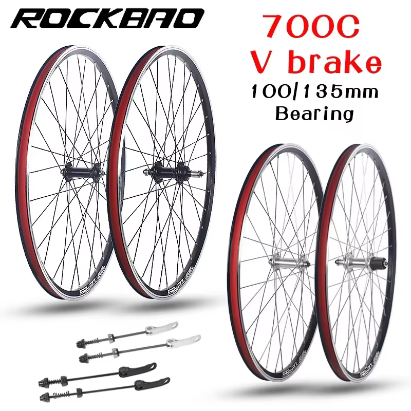 Paire de roues de vélo de route en alliage d'aluminium