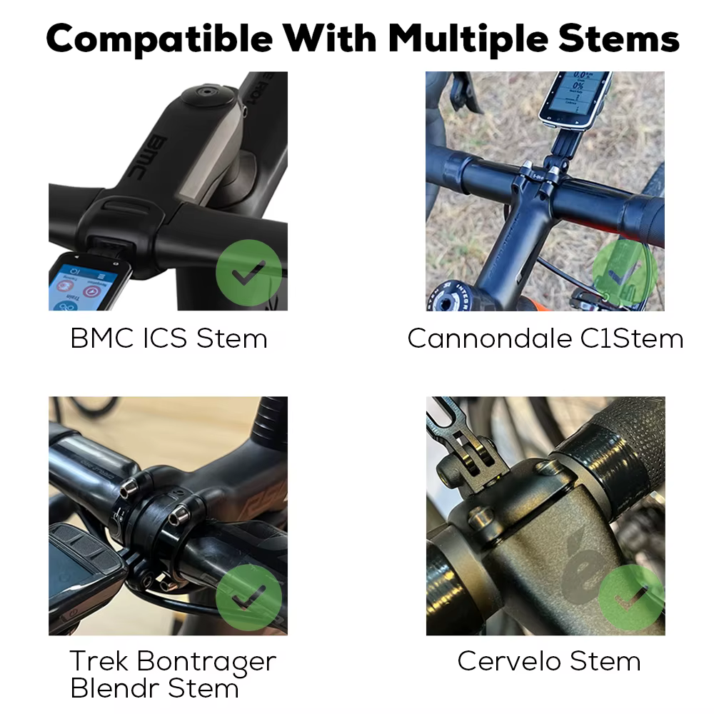 Pour Trek Bontrager Blendr BMC ICS Cervelo tige de vélo guidon avant Gopro Combo support pour Garmin Wahoo Bryton
