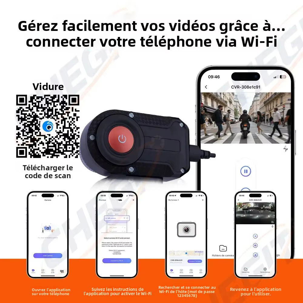 Nouvelle Caméra de Conduite Moto 2K HD IP65 pour Vélo Électrique
