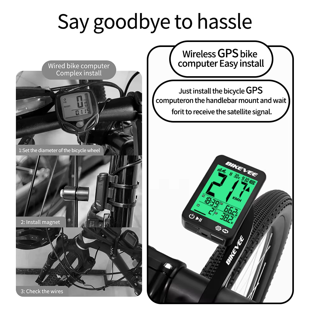 Ordinateur de vélo GPS sans fil numérique