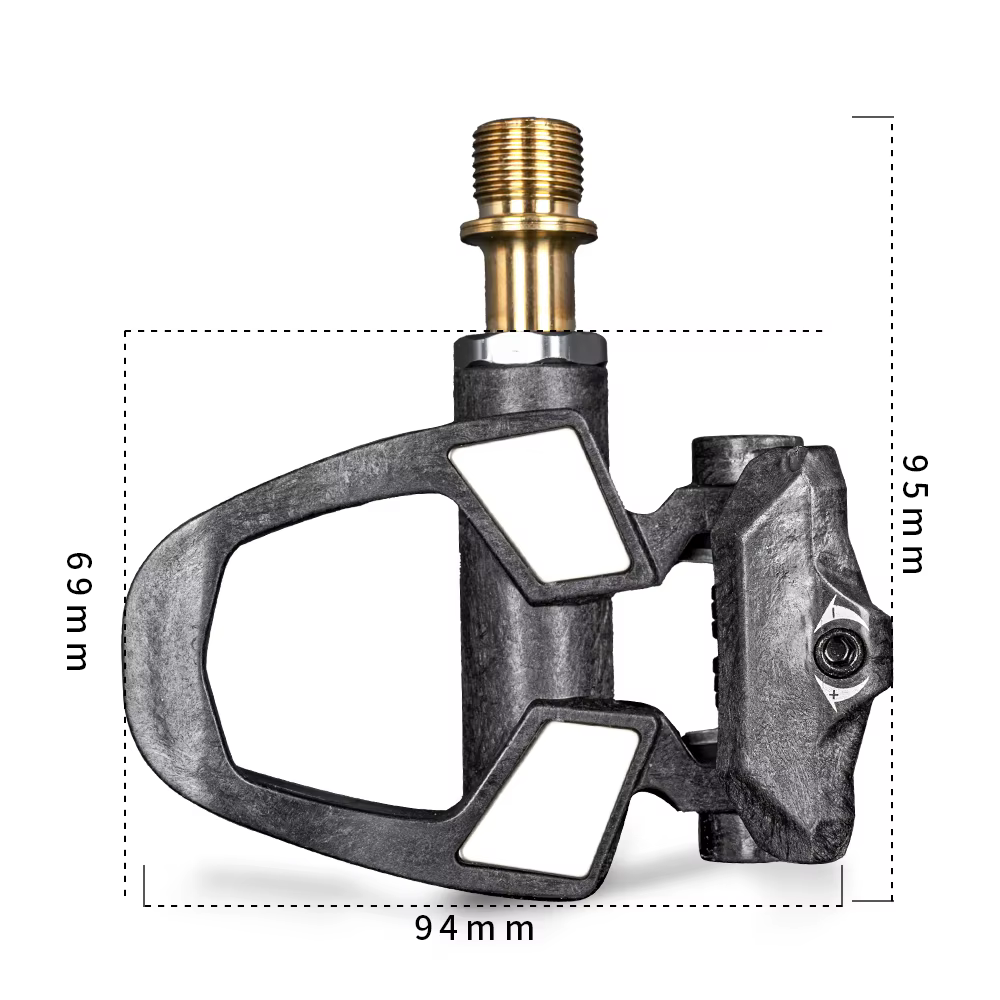 Nouveau KINAN pédale de verrouillage de vélo 198G 94x69MM corps en Fiber de carbone alliage de titane axe doré avec