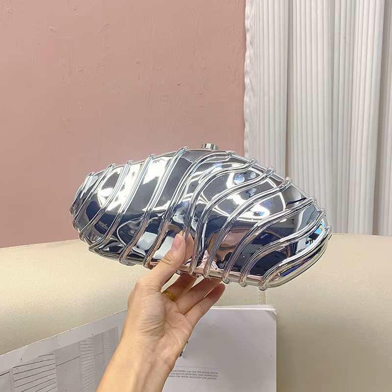 Pochette de soirée de luxe en acrylique avec chaîne pour femmes, sac à main pour mariage, bal de promo, sac à bandoulière de soirée