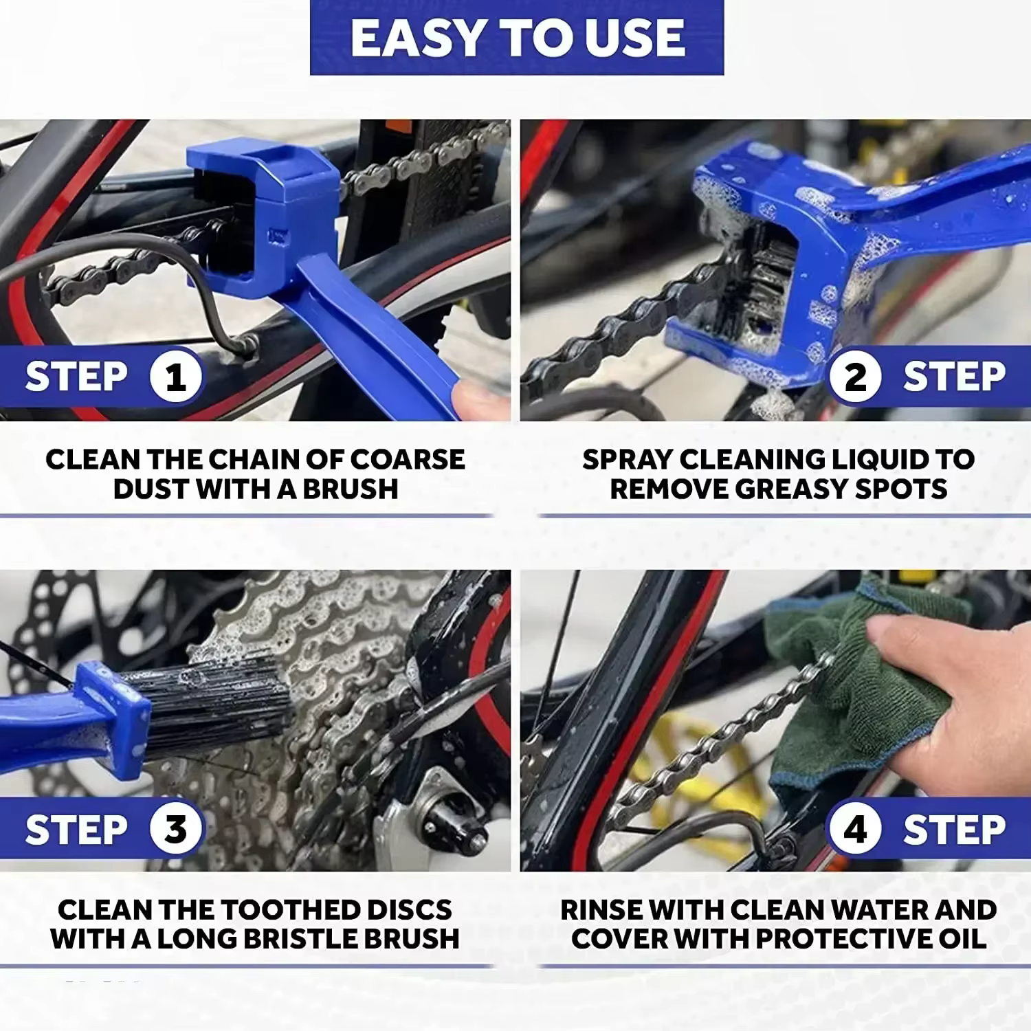 Brosse de nettoyage pour moto