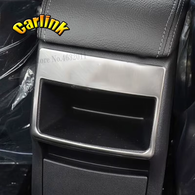 Boîte de rangement arrière de voiture en acier inoxydable, couvercle de panneau de sortie d'air, garniture de style de voiture, accessoires de haute qualité pour cristaux en C4 2016, 1PC