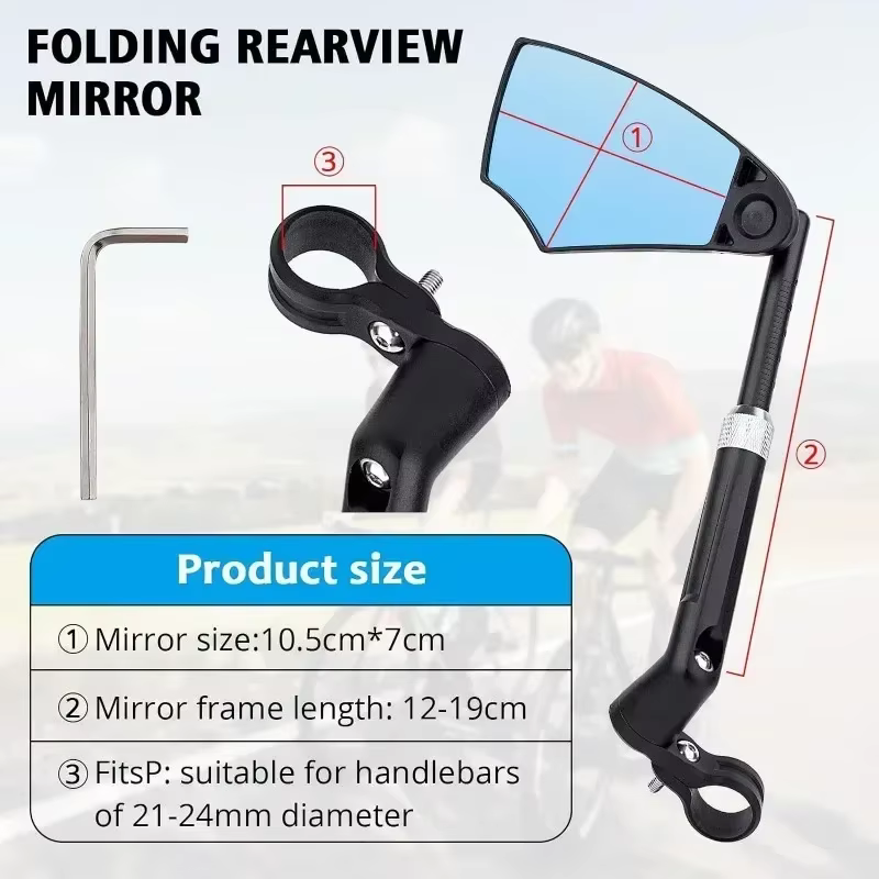 Rétroviseur de vélo 360 degrés réglable grand Angle clair ajustement vtt