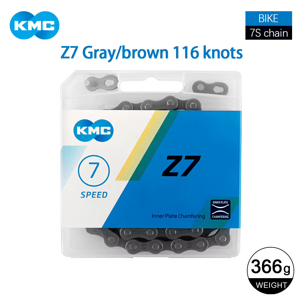 KMC Z7 Gris Marron 116L 7/14/21Vitesse ​ ​ Chaîne de vélo 1/2 "x3/32" 1x7S 2x7S 3x7S dériers