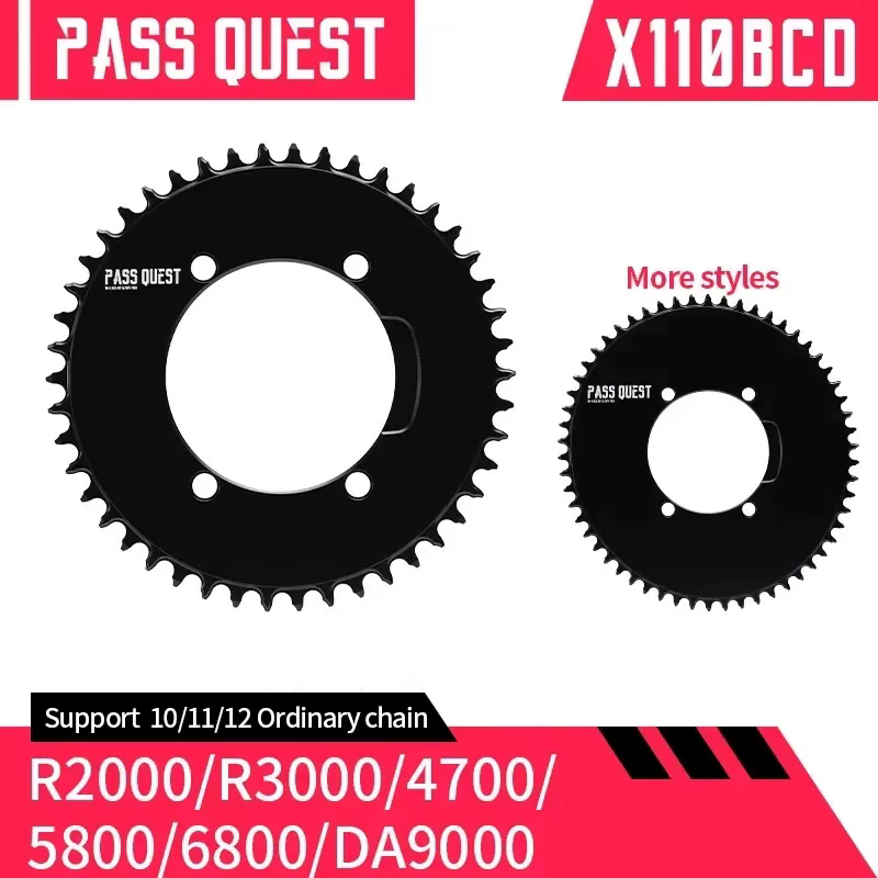 Plateau de pédalier PASS QUEST 4 trous 110BCD ovale étroit-large pour vélo de route R3000 4700 5800 6800 DA9000