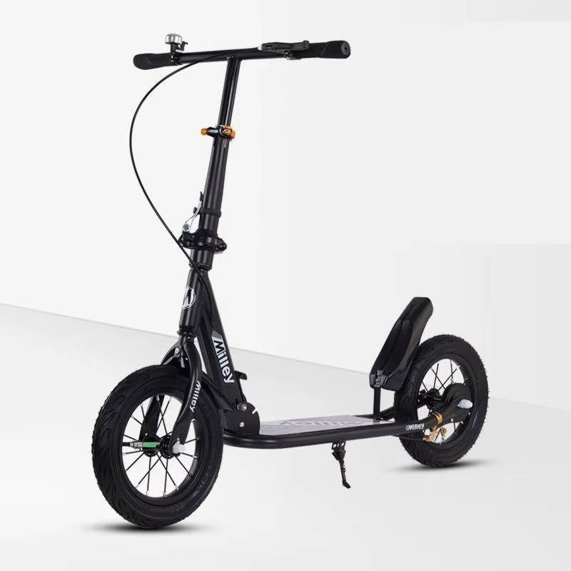 Scooter de frein à main adulte pour les adolescents pour travailler grande roue deux roues pliable Campus urbain