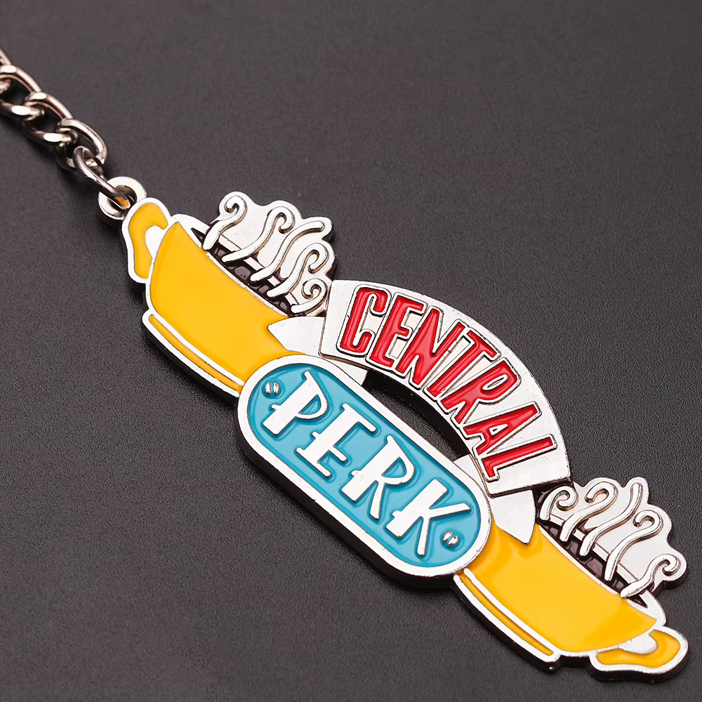Porte-clés Friends Central Perk, émail, thème café, pendentif, cadeau pour les fans de Friends