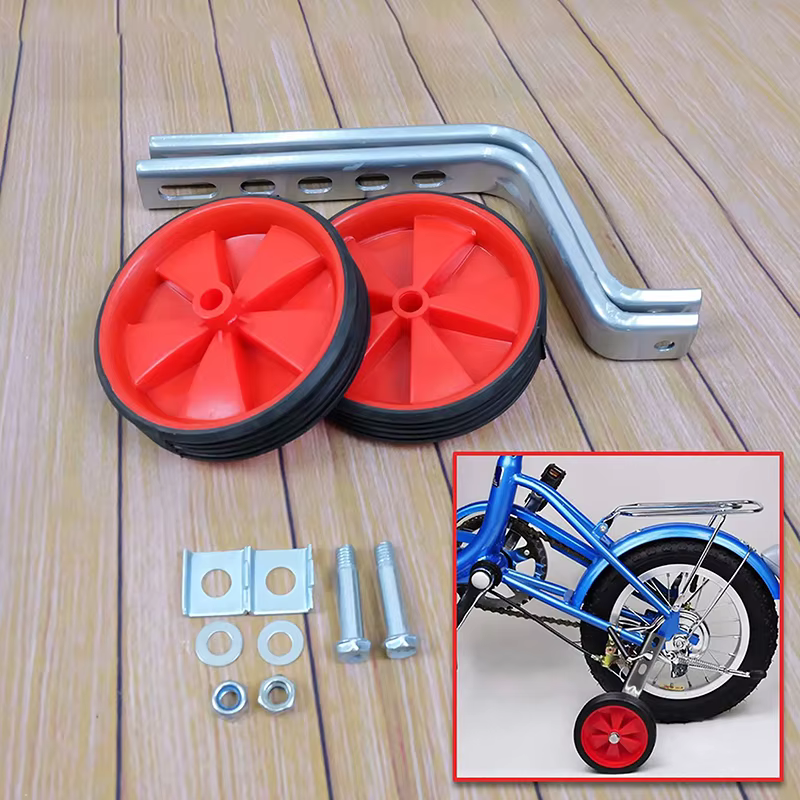 1 paire de roues d'entraînement de vélo réglables