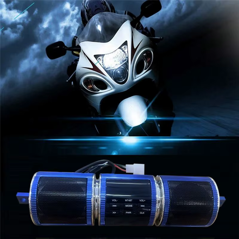 Haut-parleur audio MP3 innovant pour moto, stéréo pour moto, radio FM, AUX, USB, carte TF, Bluetooth, haut-parleur MP3 pour moto