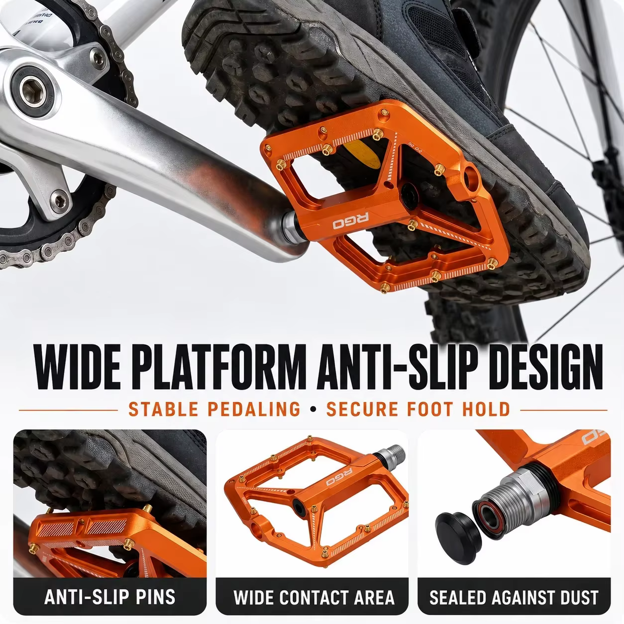 Pédales de vélo GOLDIX RGO PD04 en alliage d'aluminium CNC