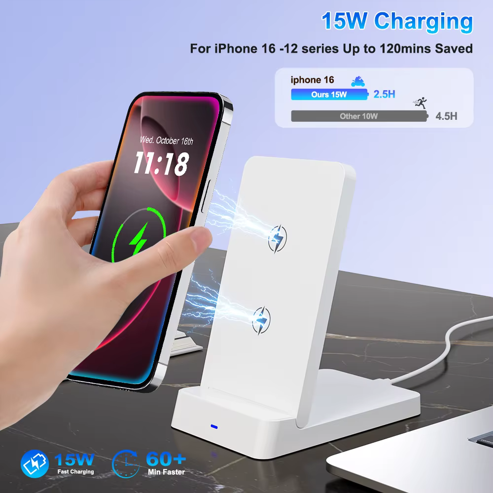 Support de chargeur sans fil pliable pour téléphone
