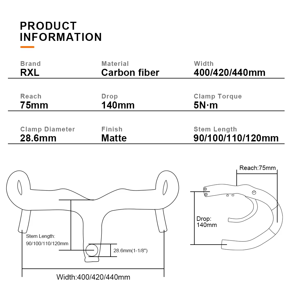 Guidon de vélo en carbone intégré RXL SL