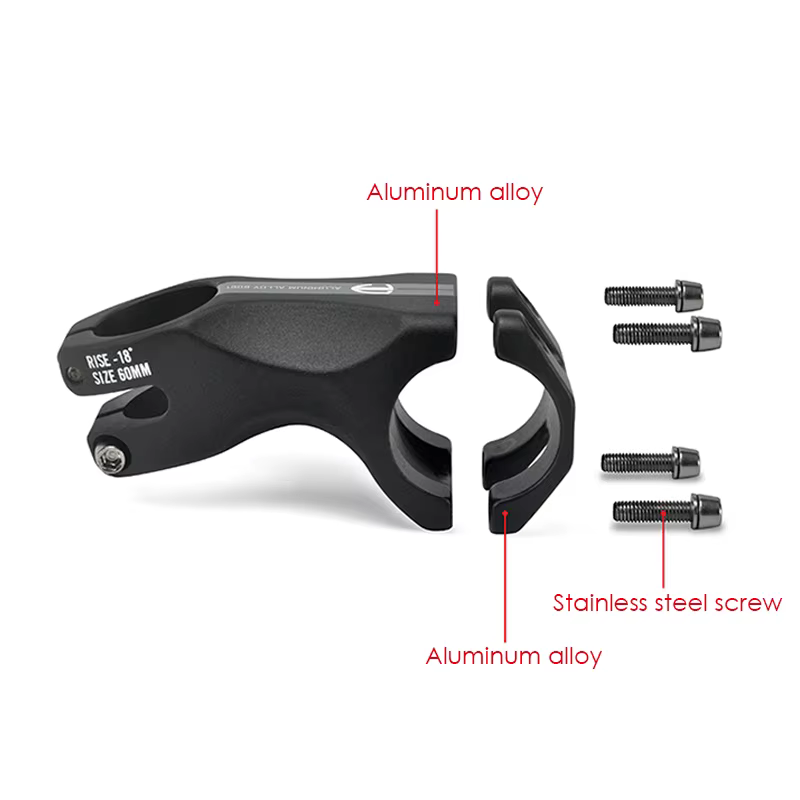 2022 nouveau noir mat vélo tige Aero aluminium puissance -18 degrés 60mm