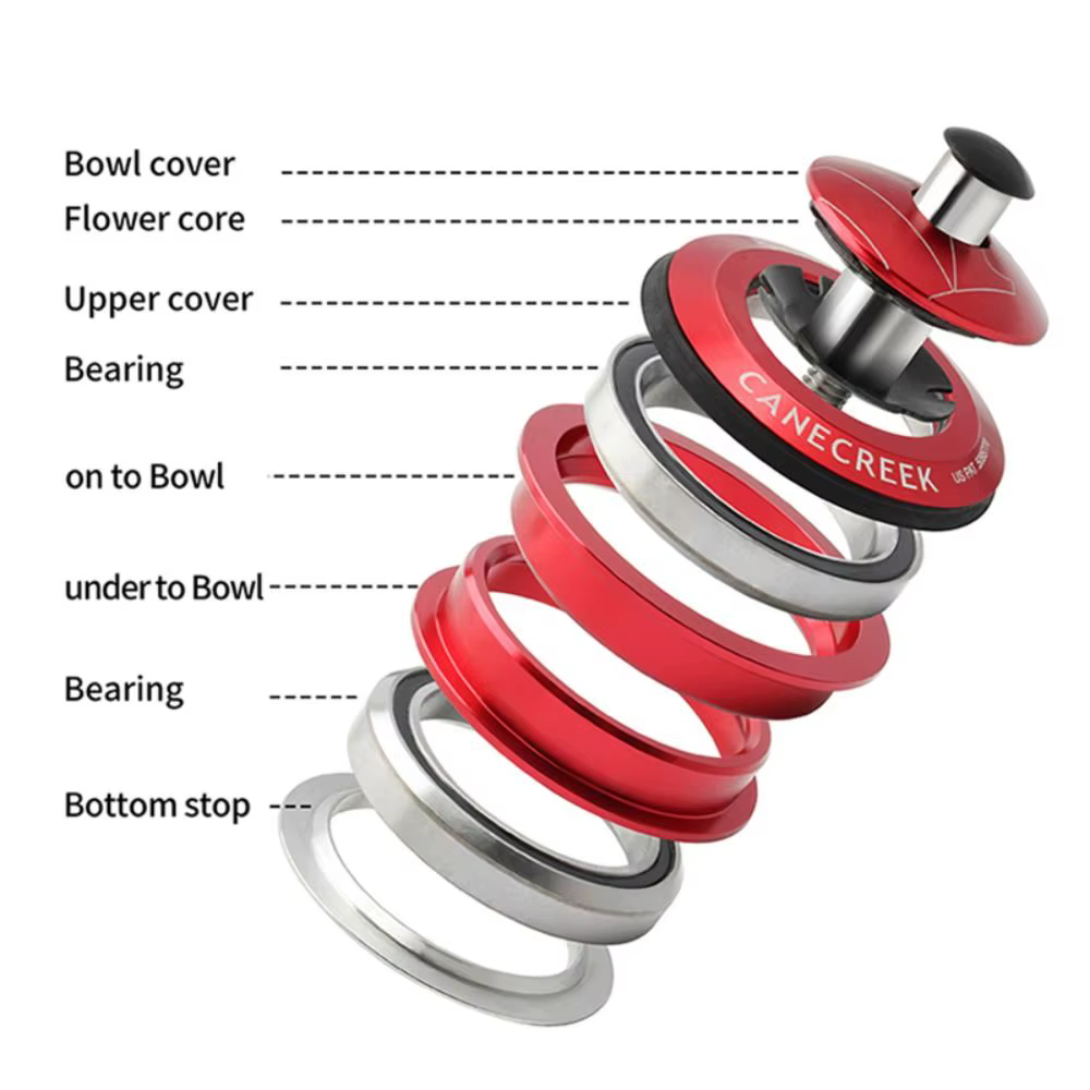 Carter de direction VTT en aluminium durable 44MM 1 1/8, double roulement, pour fourche à tube droit, accessoires de vélo