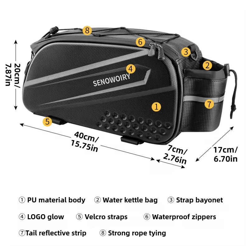 Sac de rangement pour siège arrière pliable pour vtt
