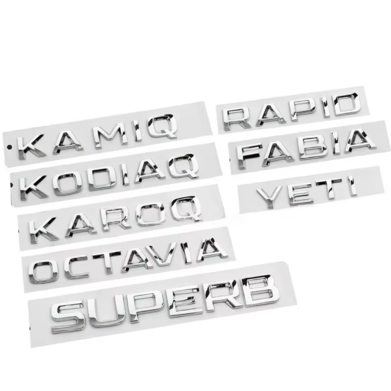 Autocollants de voiture avec logo Skoda pour les modèles 4X4 FABIA KAMIQ KAROQ KODIAQ OCTAVIA RAPID SUPERB YETI, accessoires de modification du coffre pour la série Skoda