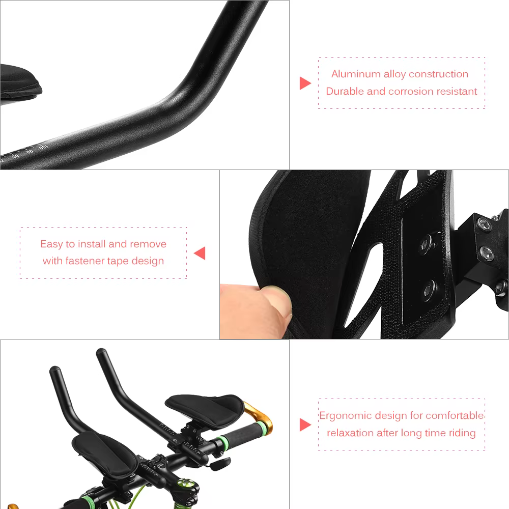 Barre de repose-bras aérodynamique pour vélo de route, VTT et triathlon