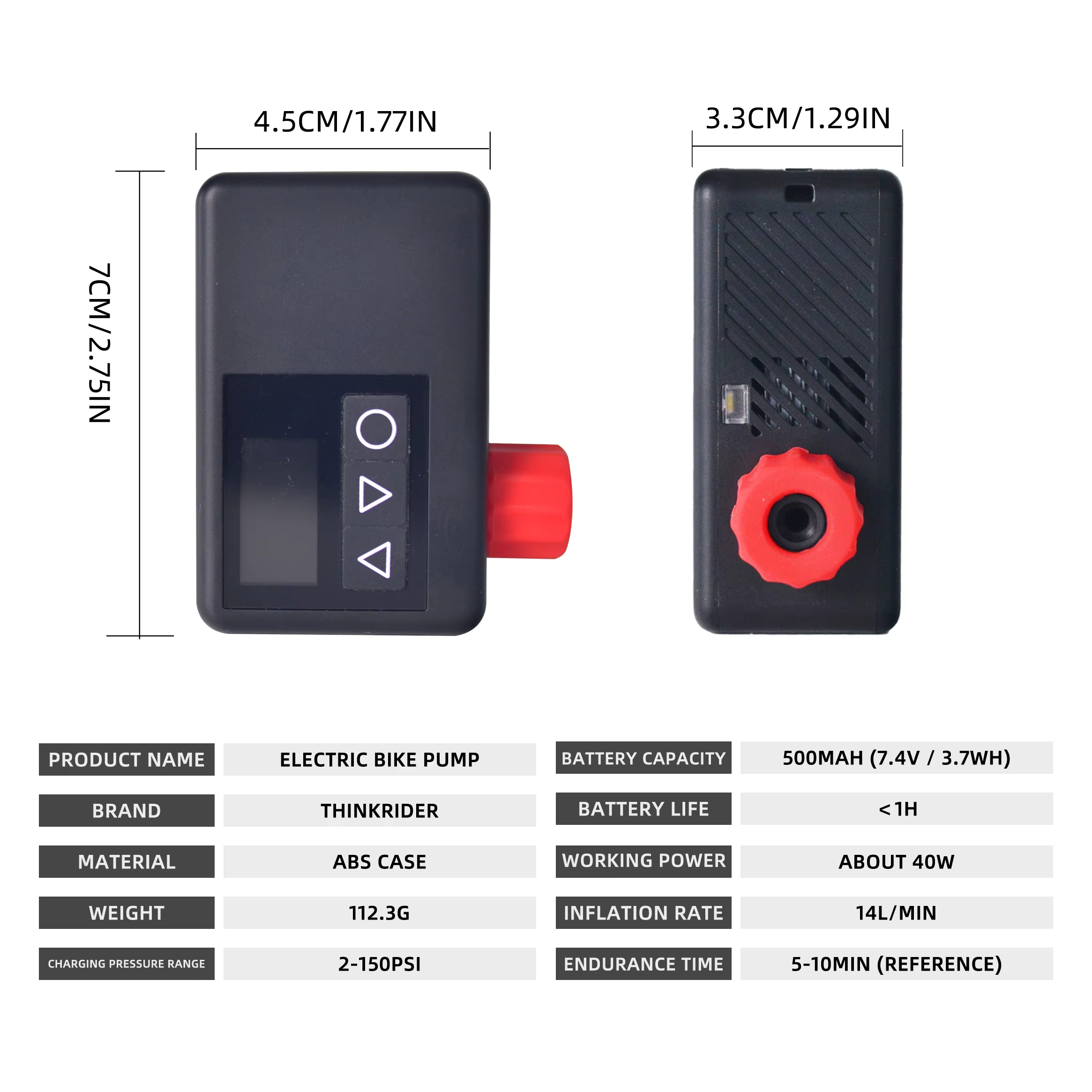 120 PSI Portable vélo de poche pompe à Air électrique MINI gonfleur de pneu
