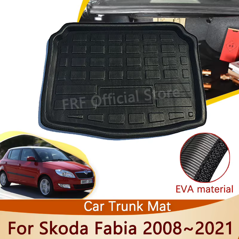 Tapis de Coffre Cargo Imperméable pour Skoda Fabia MK2 5J 2008 ~ 2021 2018 2016 2015 2012 2011, Accessoires de Voiture