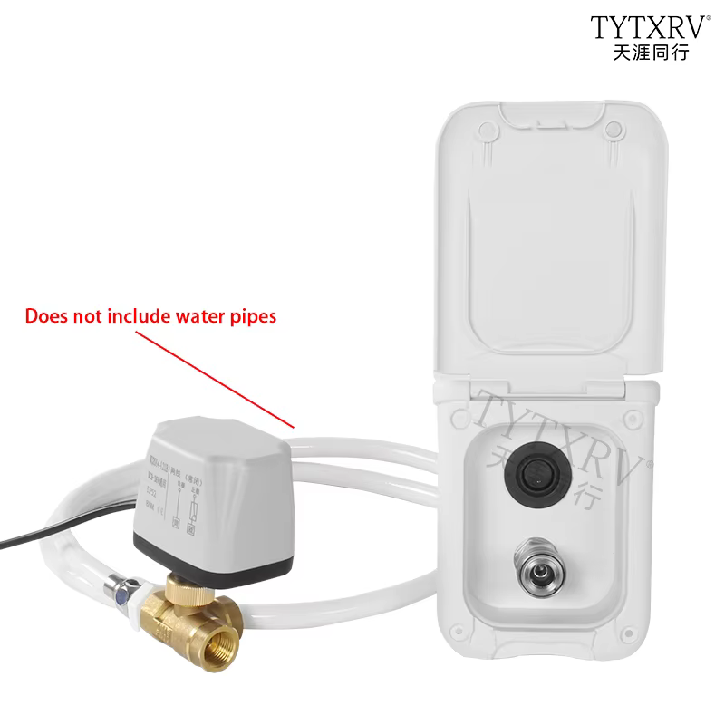 TYCRUCTWIsolliciter-Sortie d'Eau Externe/Port de Remplissage, Accessoires de Caravanes, RV, Raccordement d'Eau Douce, Filtre de Trappe, Couvercle Verrouillable