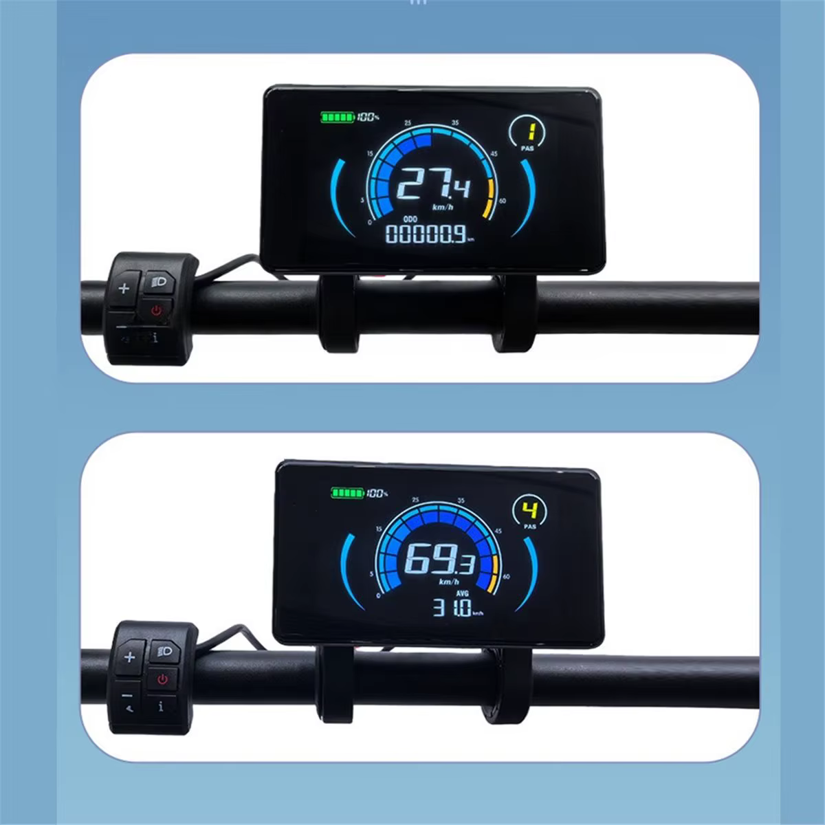 Compteur de vélo électrique M808X avec écran LCD