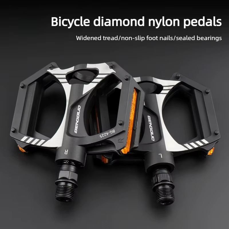 Pédales de vélo en nylon diamanté durables