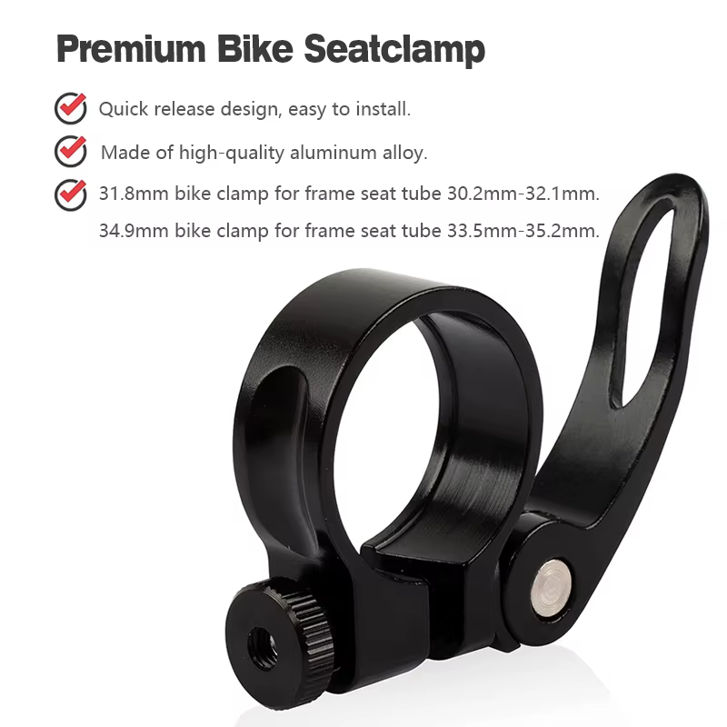 Pince de tige de selle de vélo en alliage d'aluminium à dégagement rapide