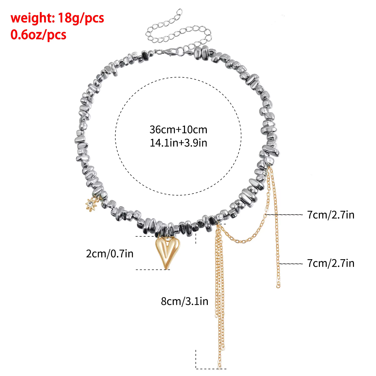 Collier de perles irrégulières pour femmes, accessoires tendance, pendentif à franges d'amour, cadeau de vacances, bijoux en acier inoxydable, nouvelle tendance