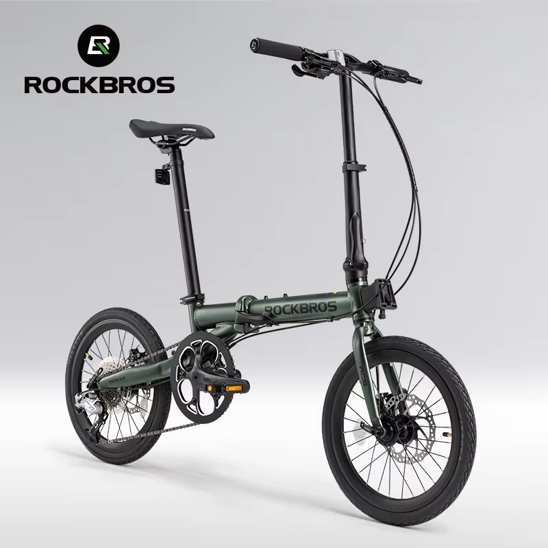 ROCKBROS vélo pliant 16 pouces 9 vitesses double frein C cadre en alliage d'aluminium adulte