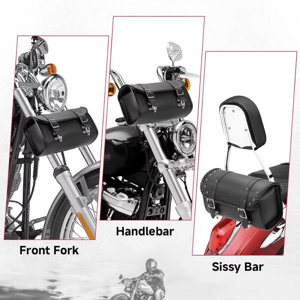Sacs à outils pour fourche de moto 5L en cuir PU