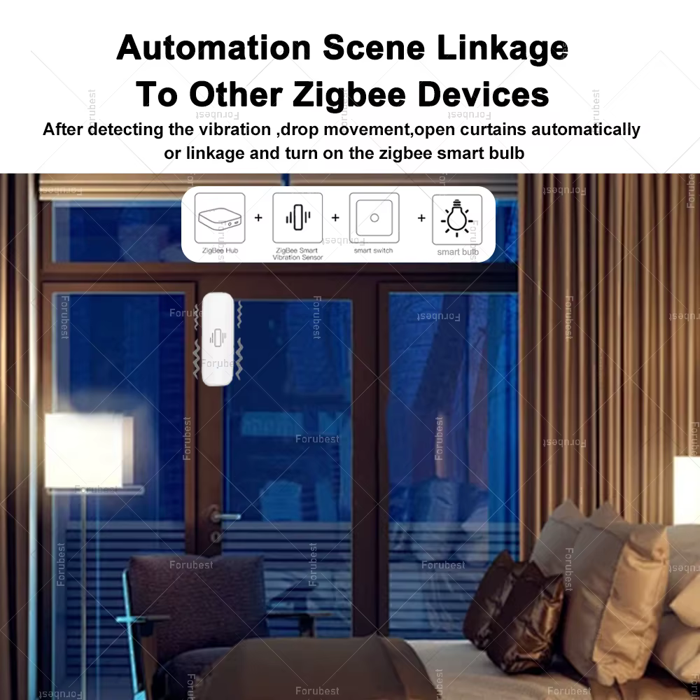 Zigbee capteur de vibrations intelligent Compatible avec Zigbee2mqtt Protection de sécurité à domicile moniteur de vibrations en temps réel capteur automatisation
