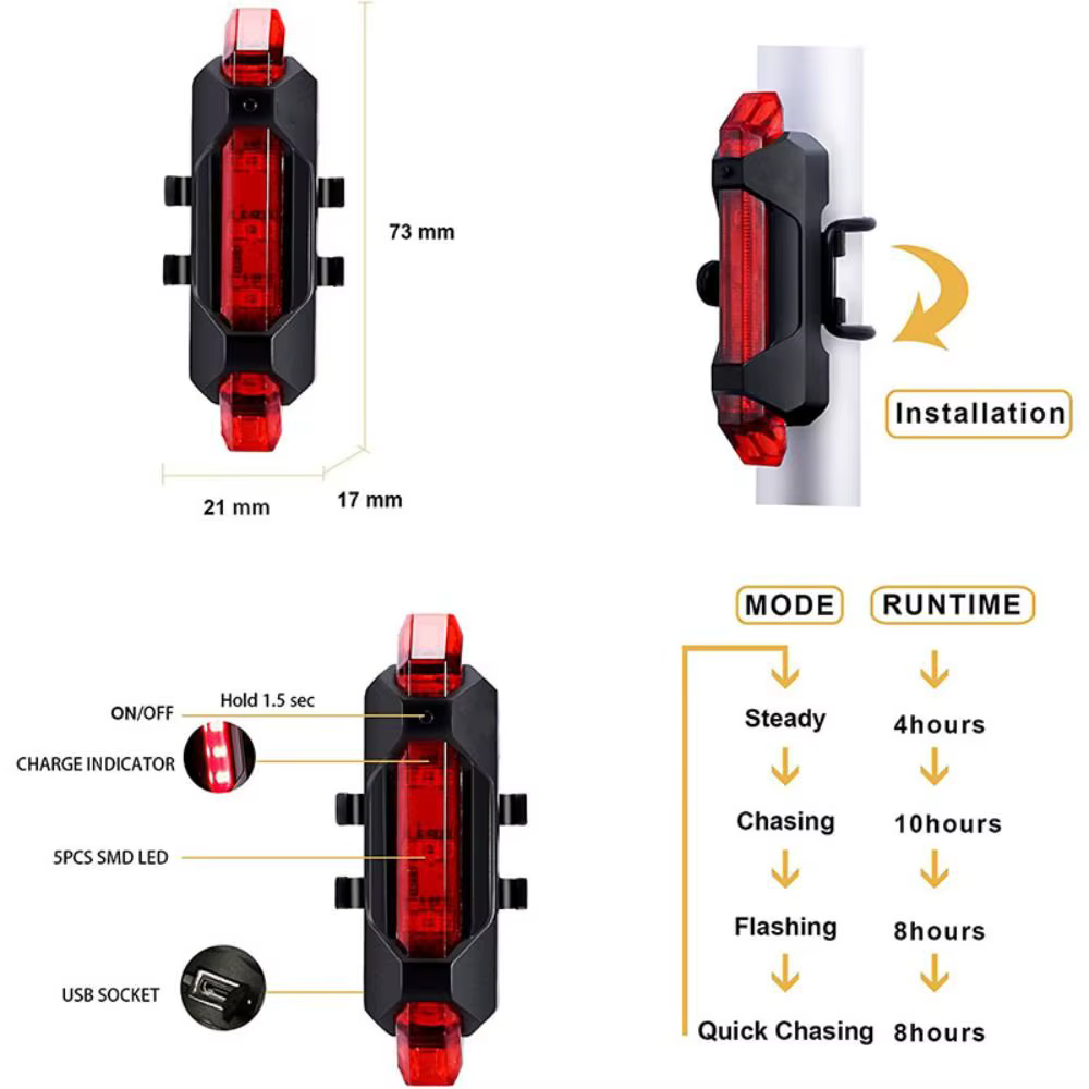 Lumière colorée pour vélo de ville et VTT