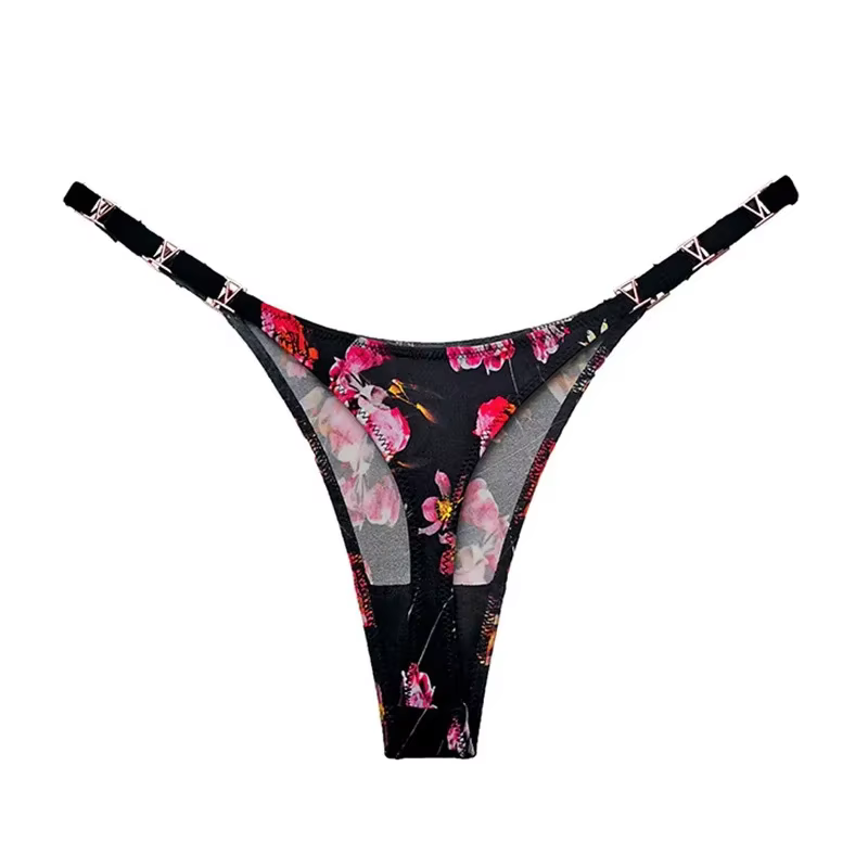 Sexy culotte en forme de V décoration en métal sous-vêtements sport taille basse slips femmes Lingere femme culotte sous-vêtements femmes Lingerie