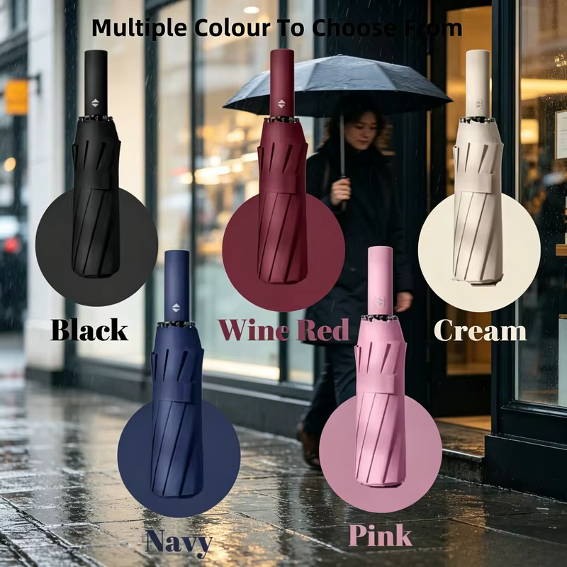 Parapluie pliant automatique grand format 24 baleines 106 cm, protection solaire et pluie pour hommes et femmes en extérieur