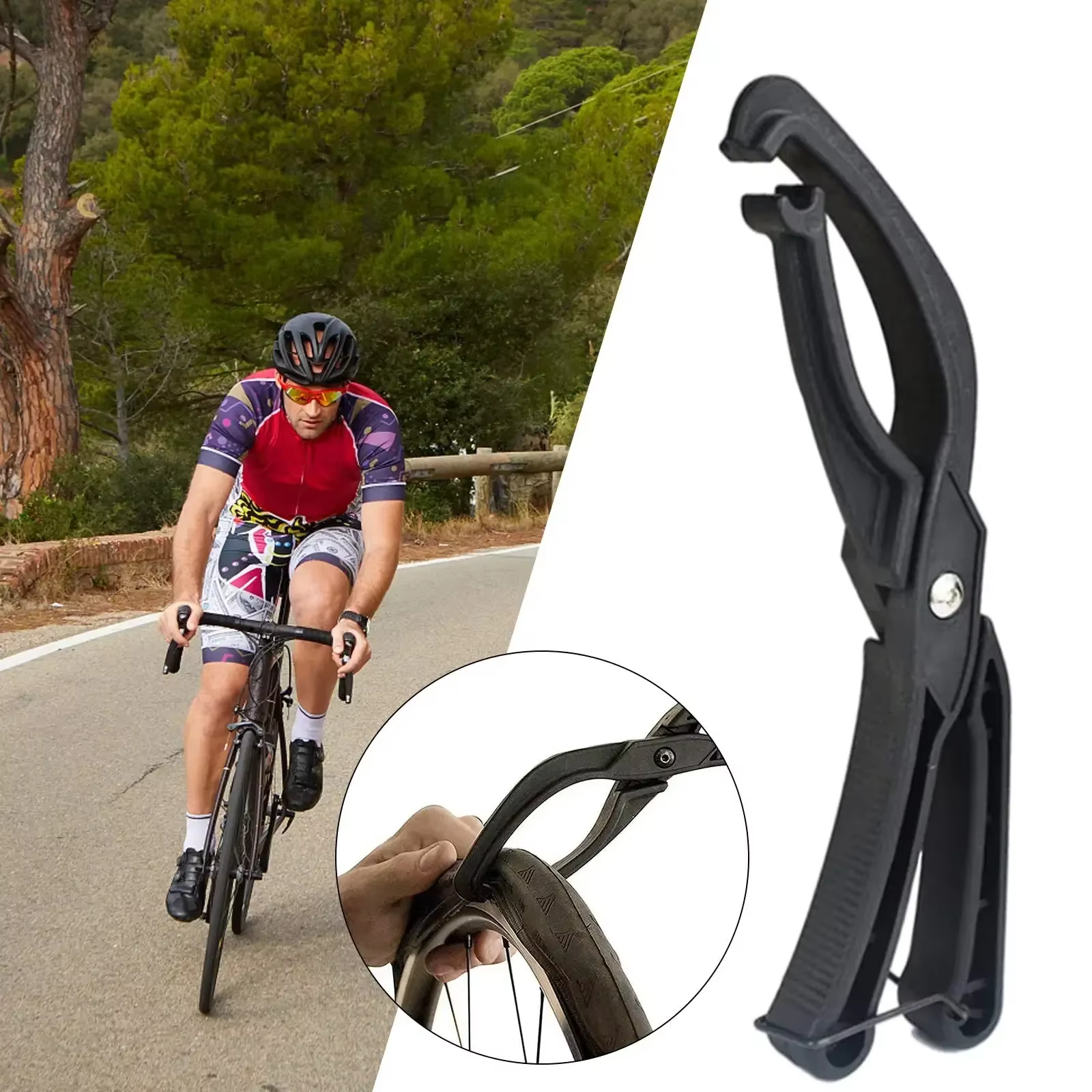 Pince de démontage de pneus de vélo, dispositif de démontage de pneus, outil de réparation de pneus de VTT, outil de réparation de vélo