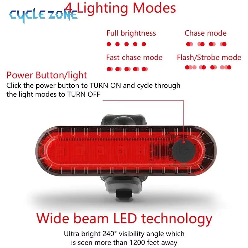 Enquêter arrière LED rouge brillant pour vélo